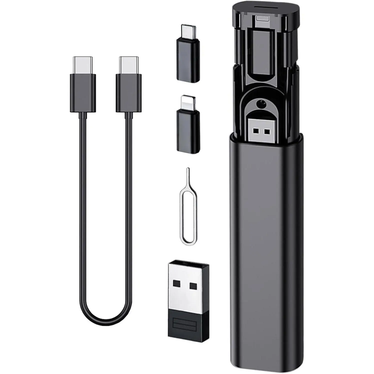 Multi USB  Adapter  Kit, USB C to Ligh-ting Adapter Box | -in-  Adapter Kit USB A to Type C & Light-ning Adapter, 60W   & Data Transfer