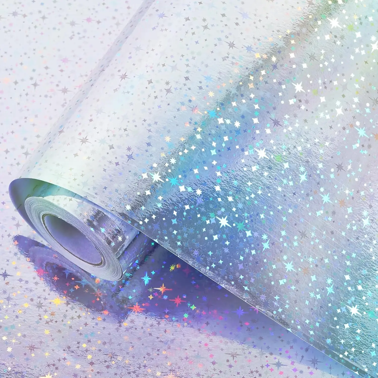 Wrapping Paper Roll, 17Inch × 32.8Feet Metallic Holographic Galaxy  Wrapping Paper for Birthday Christmas Wedding  Shower Father's Day