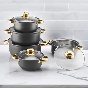 5-Piece stainless steel cookware set with lid - stainless steel cookware, suitable for gas/induction cooker, stable stacking design, a must for home kitchens - soup pots, milk pots, sauce pots, etc