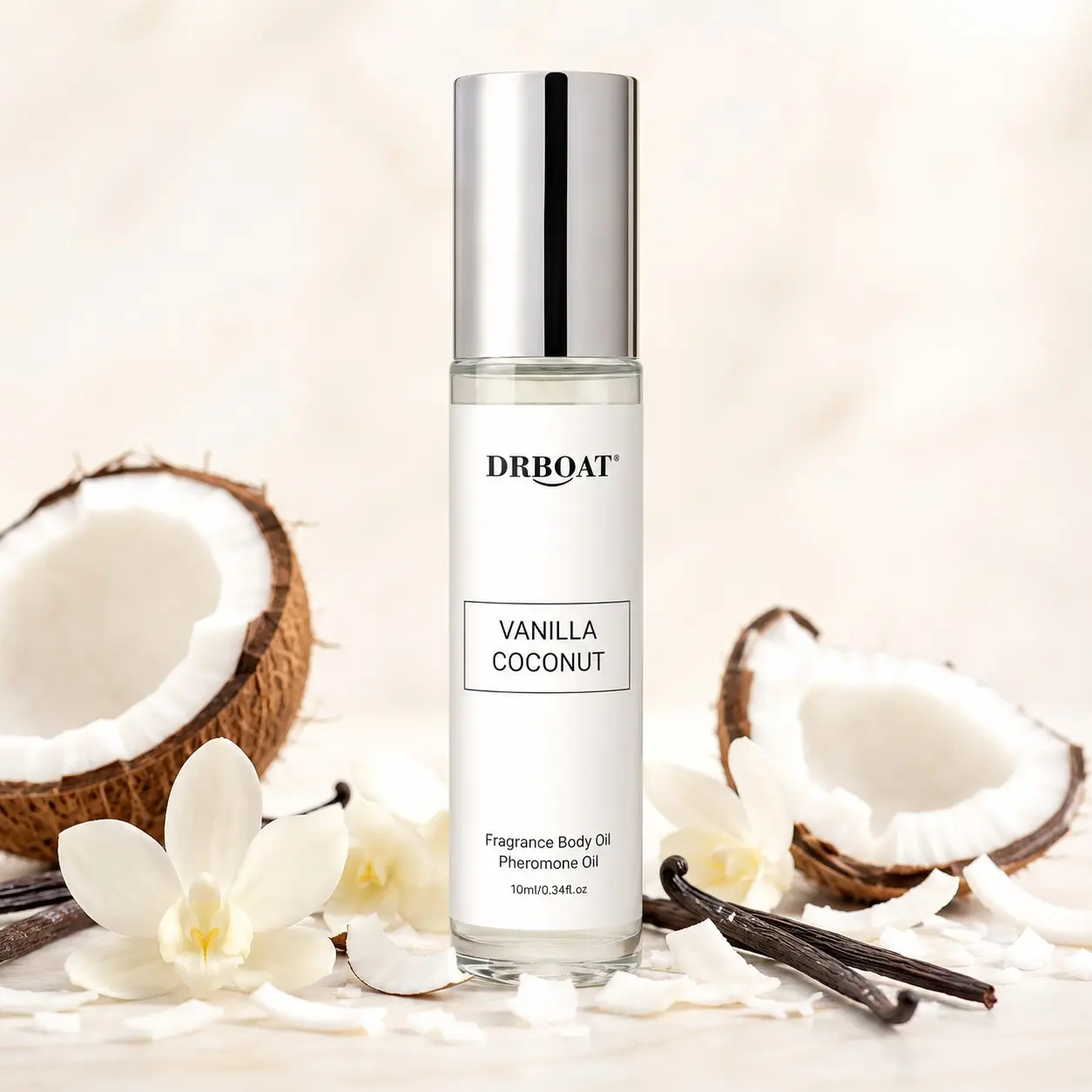 Vanilla Coconut Pheromone Oil - 10ML Roll-On Perfume Oil, Gourmand Notes Eau de Toilette, Long-Lasting Aquatic Coconut for Daily Wear, Date Nights and After Bathing.