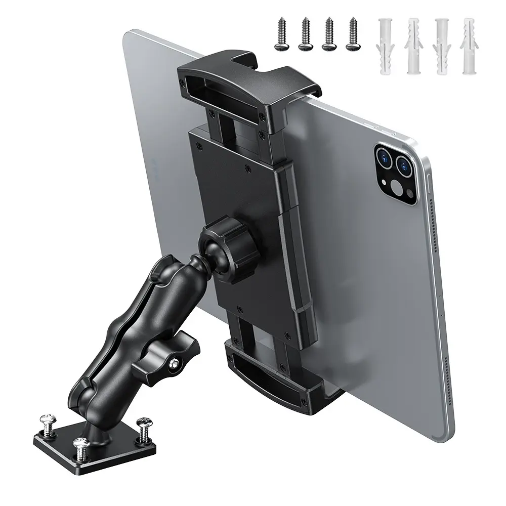 PLDHPRO Drill Mount Tablet Stand Holder, Tablet Accessories, 360° Adjustable, Compatible with 4.7-15 Inch iPad/samsung Galaxy/kindle Fire, Car Dashboard, Truck, Wall, Desktop