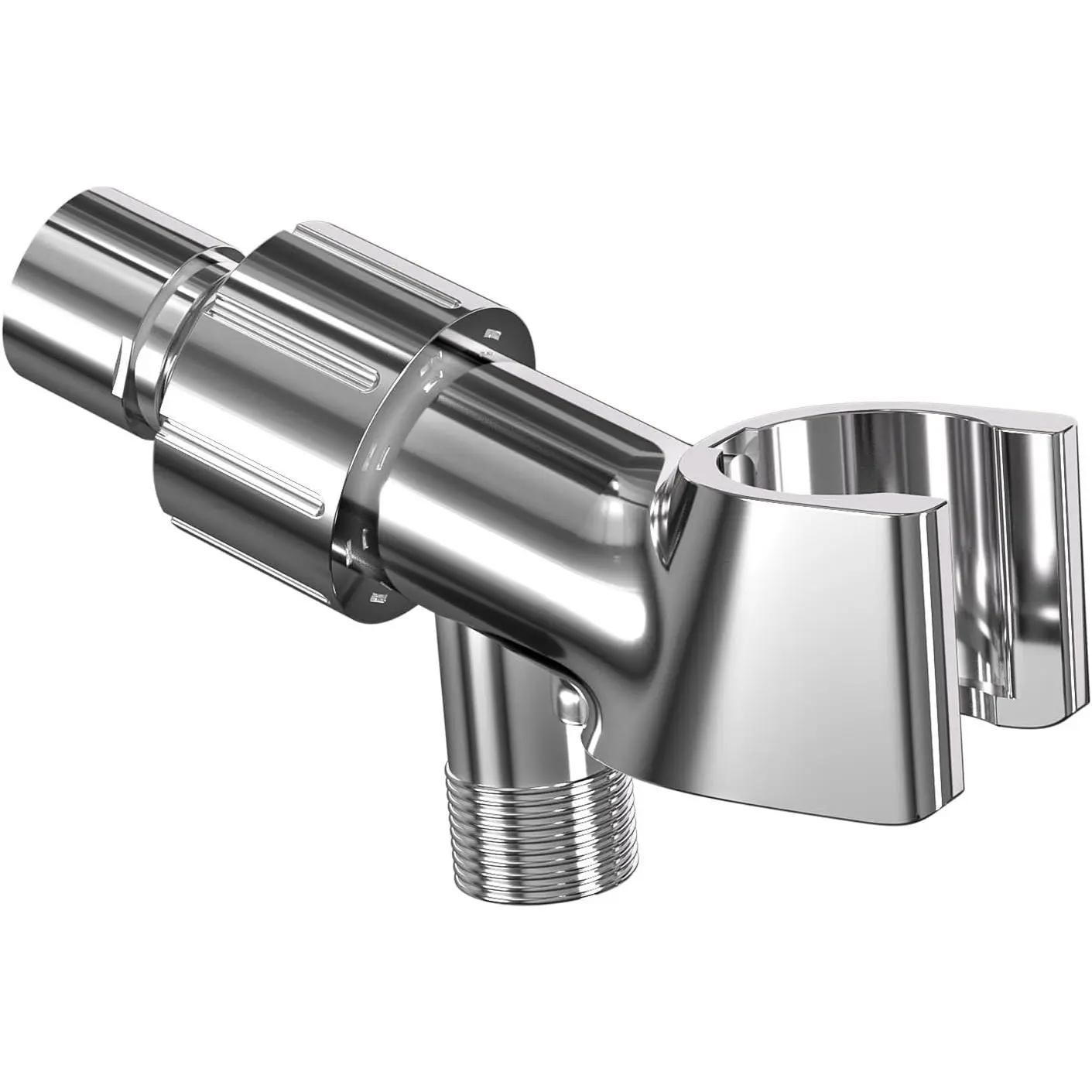 Adjustable Shower  Holder, Chrome shower bracket |  Handheld Shower Hose & Arm Mount Connector with Brass Pivot Ball, 360° Rotating