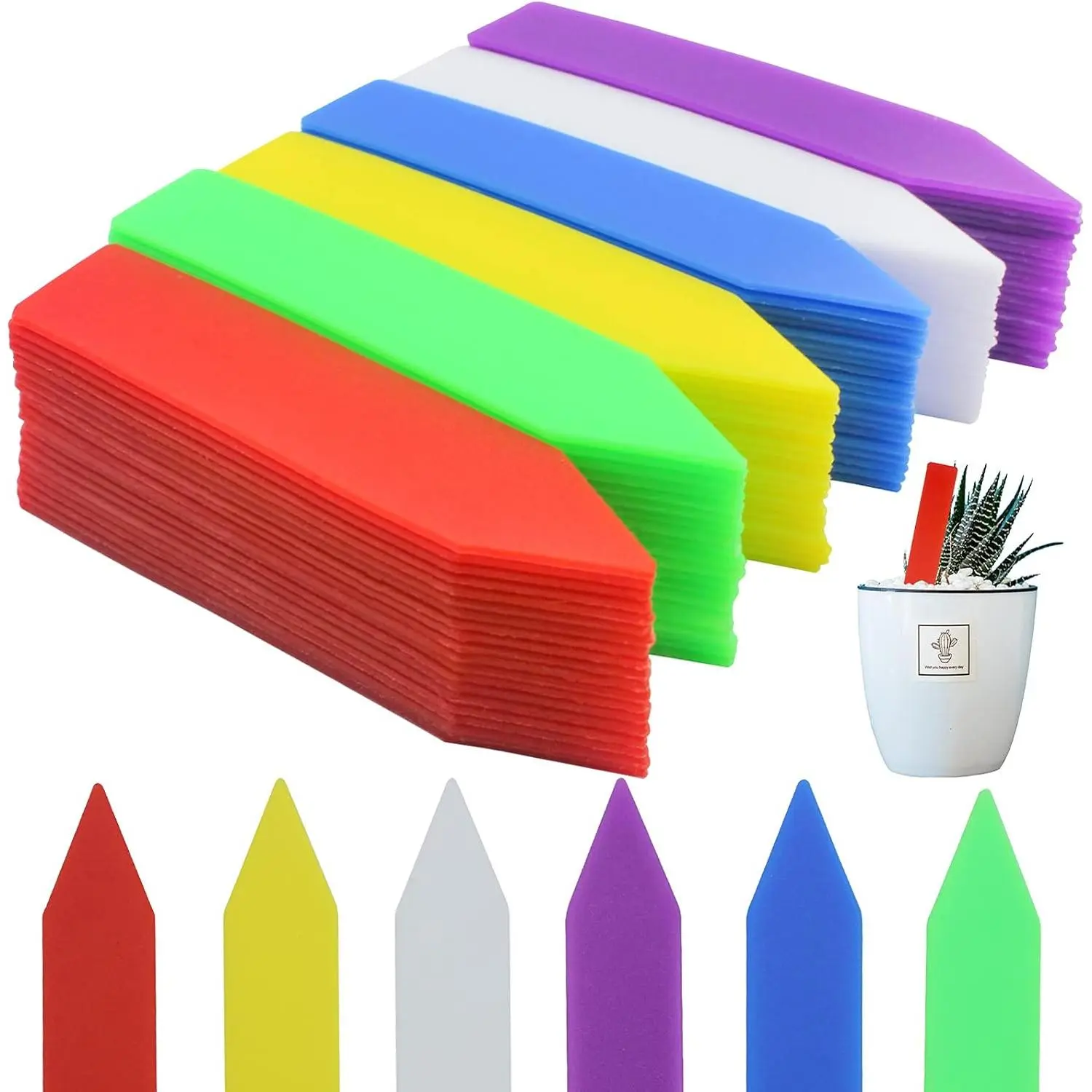 120 count 4 Inches Plastic  Tags   Garden  Labels Stakes Pot Markers, Multicolor