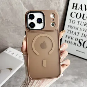 Soft Color Semi-Transparent Skin Feel Suitable for Apple 17 Pro Max Phone Case Matte Magnetic Charging iPhone 16 Protective Cover