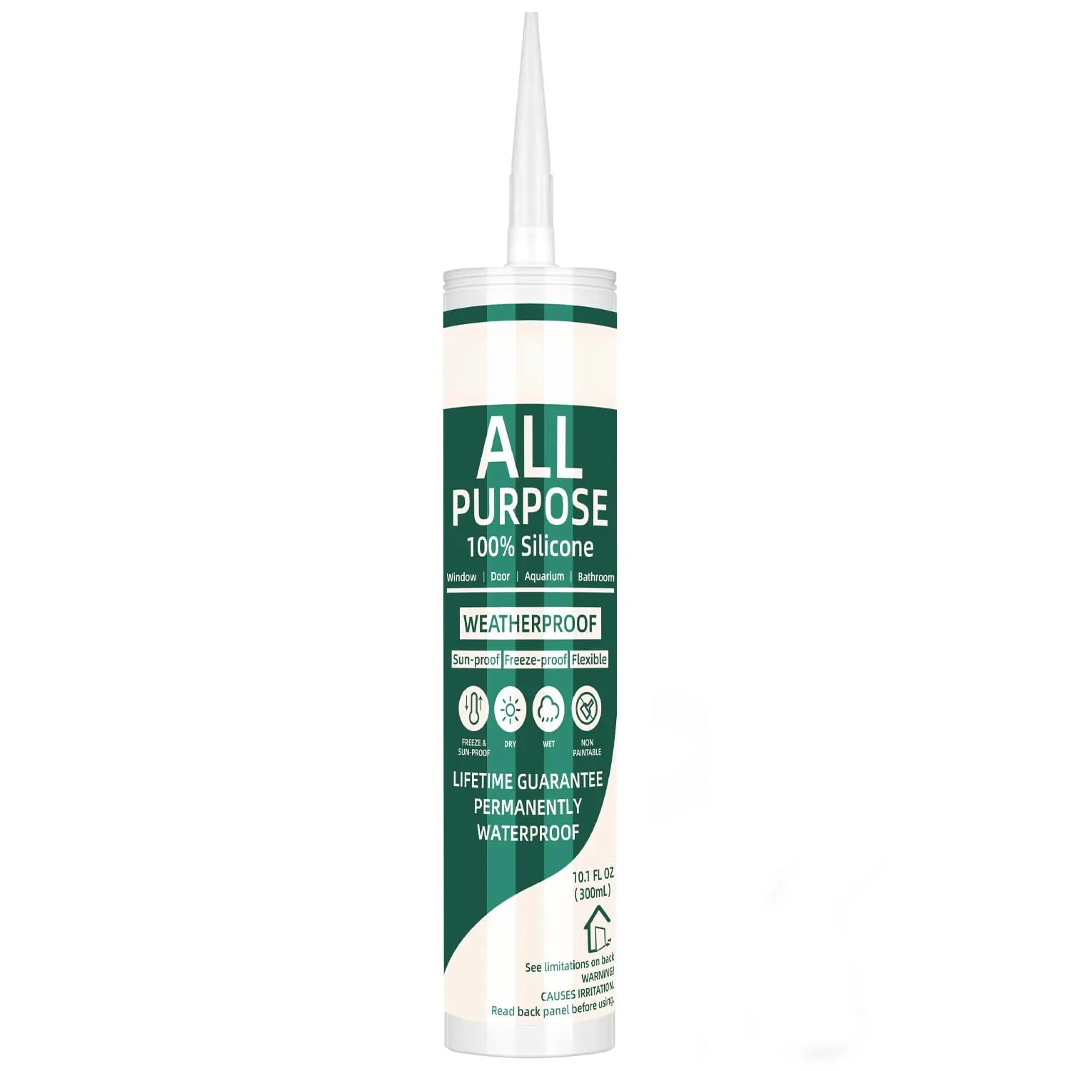 White   Caulk,   Sealant Outdoor , Flexible  Adhesive Caulking for Aquarium RV Roof Window Door Kitchen Bathroom Bathtub Shower Seal, 10.1 Oz, 1 Pack