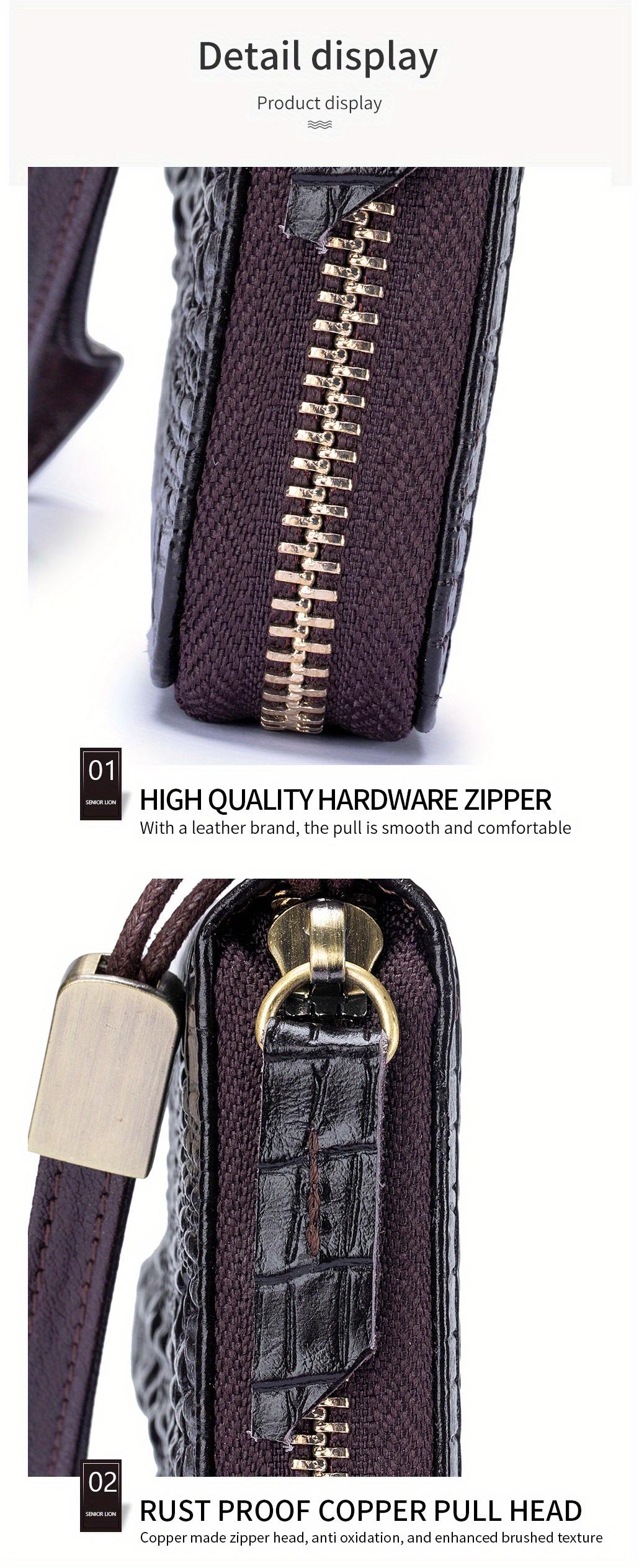 Men's Anti-Theft Wristband Wallet - Genuine Cowhide Leather Long Business Clutch Bag, Multi-Card Slot and Cash Holder Design - Professional Daily Dual-Use Thickened Version (Compatible with Smartphones*)