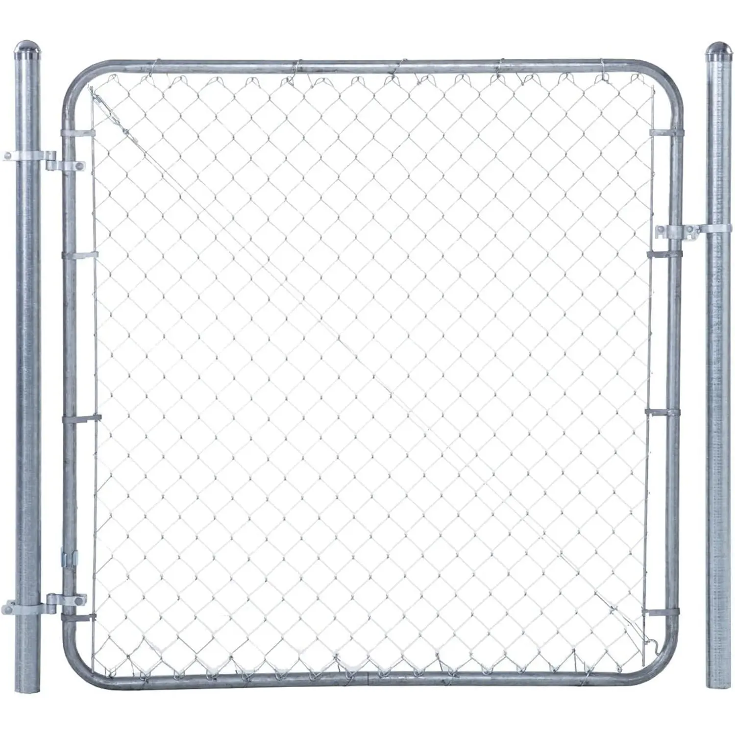 Adjustable Chain Link Fence Gate with Posts 48" H x 24"-72" W, Galvanized Metal Outdoor Fence Gate Kit for Yard, Garden & Farm, Heavy Duty Chain Link Gate for Backyard, Pet Enclosure Side Gates