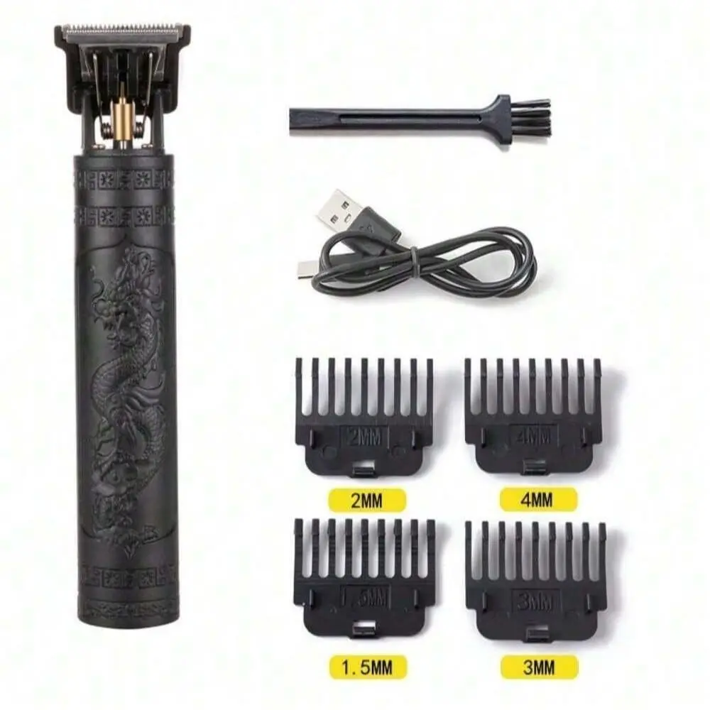 USB rechargeable multi-function hair clipper, 300mah lithium battery.Compact and convenient, stainless steel cutter head, cleanable blade, equipped with 4 trimming accessories,, both men and women can use, suitable for various application scenarios