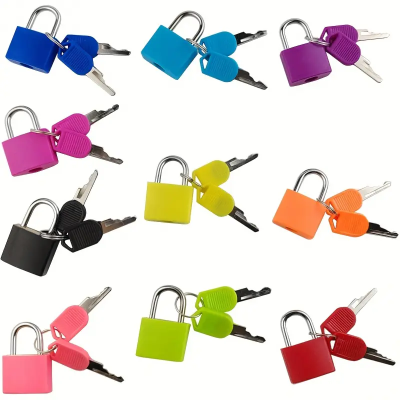 5pcs Random Color Mini Key Lock - Zinc Alloy Small Lock with Color-Coded Keys | Heavy-Duty Security Lock for Suitcases, Gym Lockers, School Desks, Luggage, and Gaming Accessories
