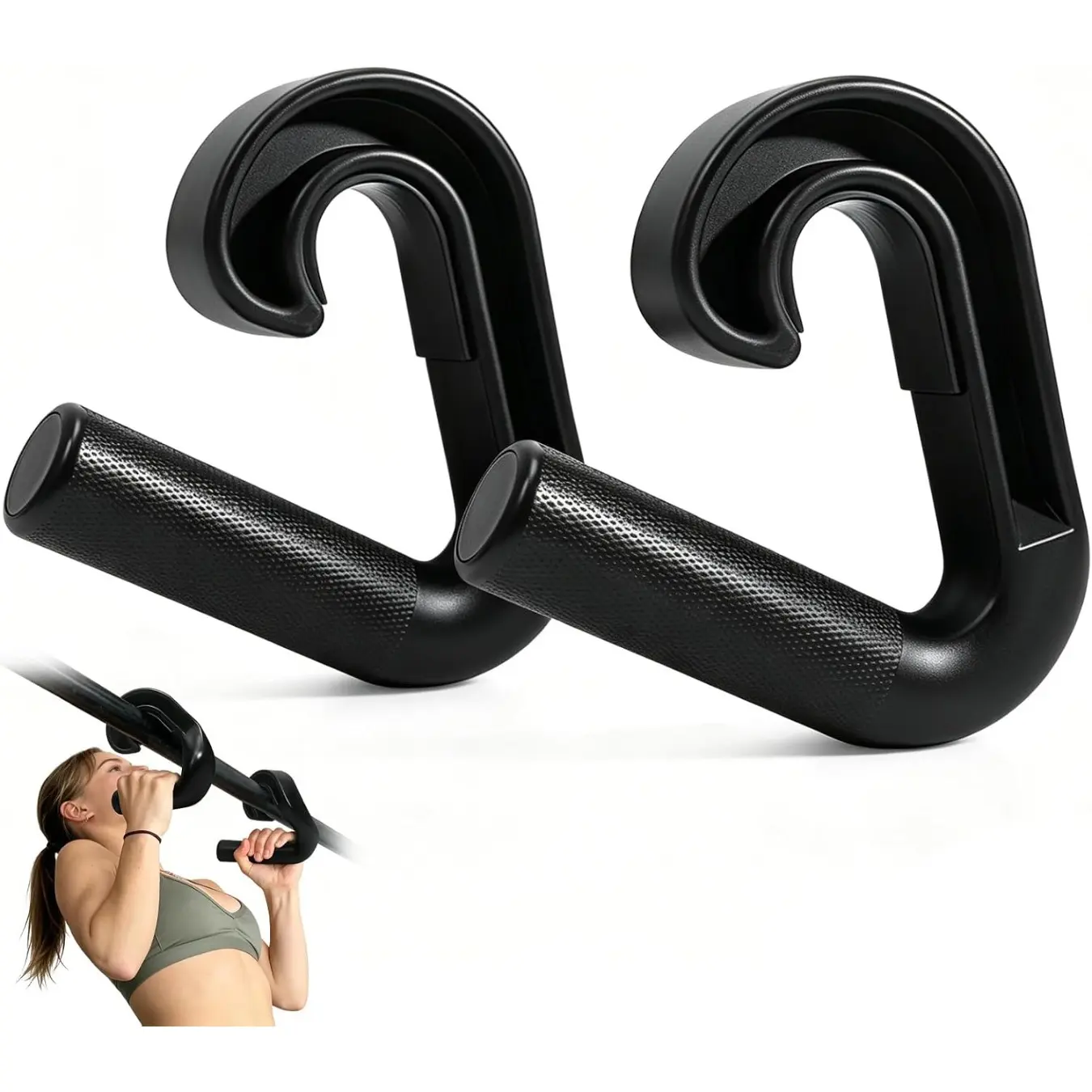 Neutral Grip Pull Up Handles (2-Pack) – Heavy Duty Nylon Handles for Pull-Ups, Deadlifts & Resistance Bands, \Non-Slip Ergonomic Grips – Gym & Home Workout Accessories