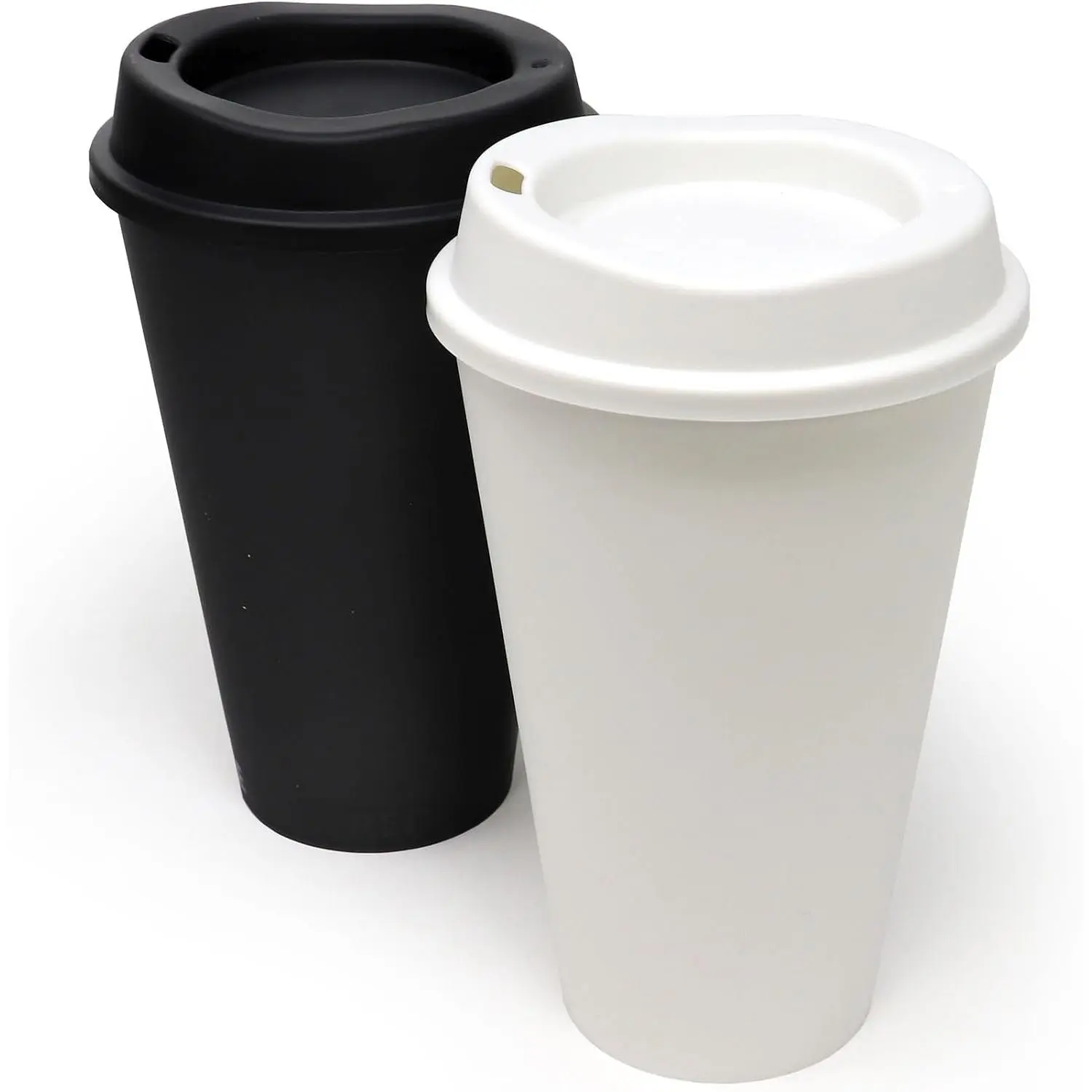 Made 16 oz  Coffee Cups with  2 Pk, To Go Travel Cups, Hot or Cold Drinks, Dishwasher and Microwave Safe,