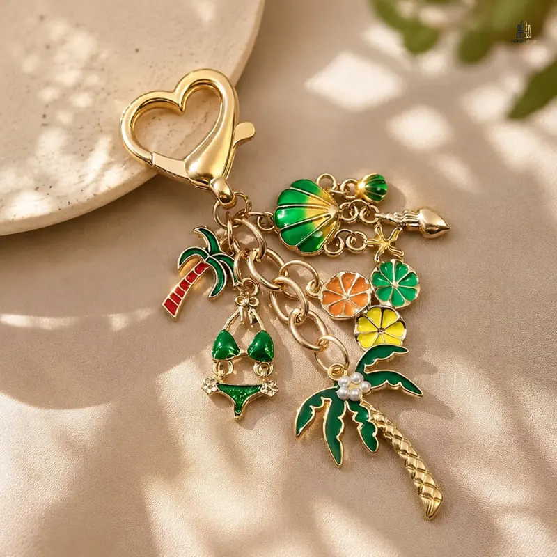 Cute Marine Life Keychain - Trending Octopus, Jellyfish, Starfish Pendant, Mini Metal Alloy Charm, Portable Bag Accessory, Backpack Purse Decor, Holiday Gift For Girls, Mini Charm
