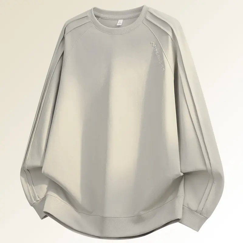 Men Solid Color Crew Neck Sweatshirt, Raglan Sleeve Seam Design Long Sleeve Pullover, Fashion Casual Tops For Spring Autumn Daily Street Outfits, Multiple Colors Available