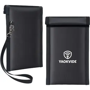Bags for Phones & Car Keys 2 Pack Anti Theft Signal Blocker 5G/WiFi/Bluetooth/GPS, Prevents Keyless Entry & Tracking, RFID Protection, Fireproof Waterproof Pouch with Detachable Strap