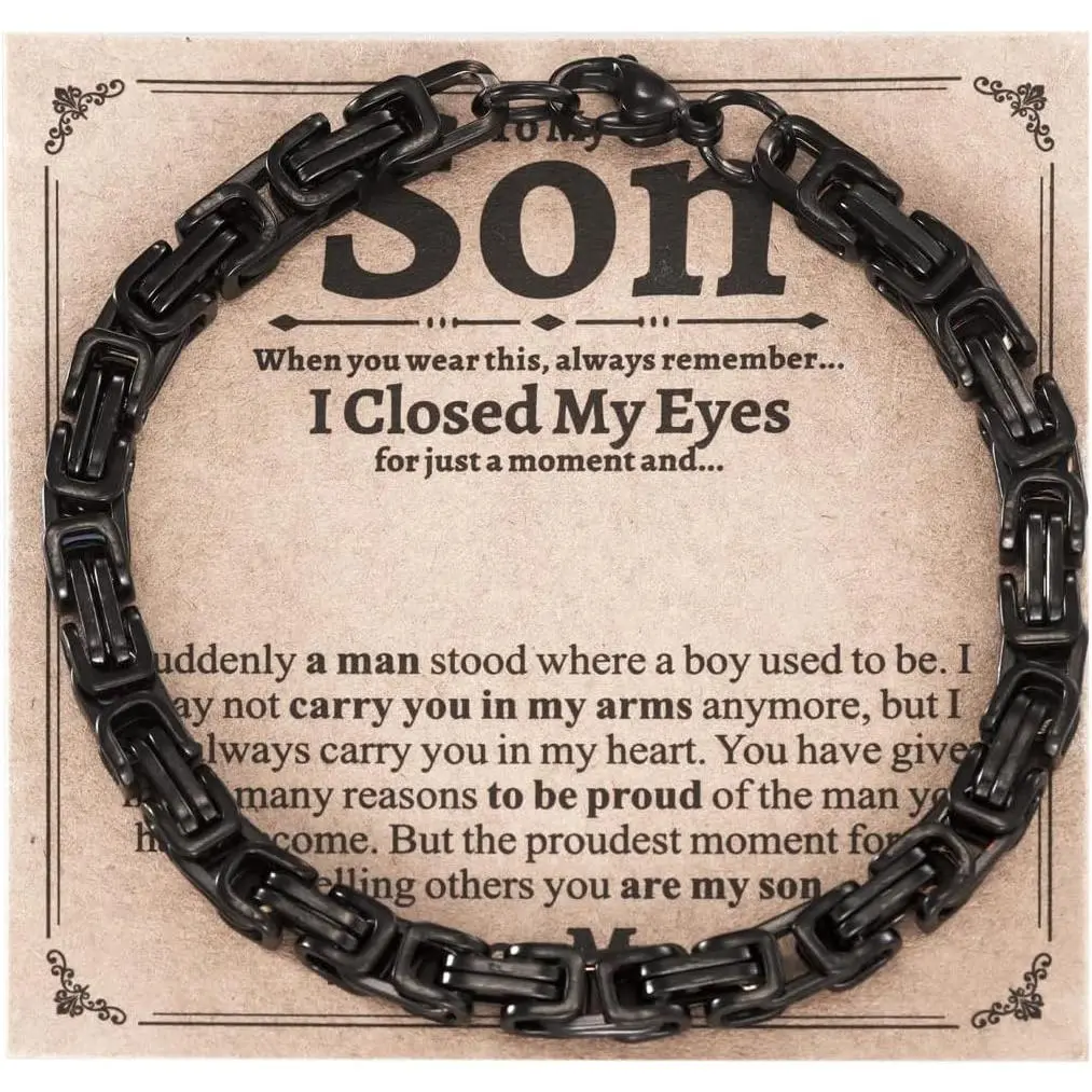 Son Bracelet from Mom to Sons I Closed My Eyes Mother to My Sons Birthday  I Love You Son Bracelet