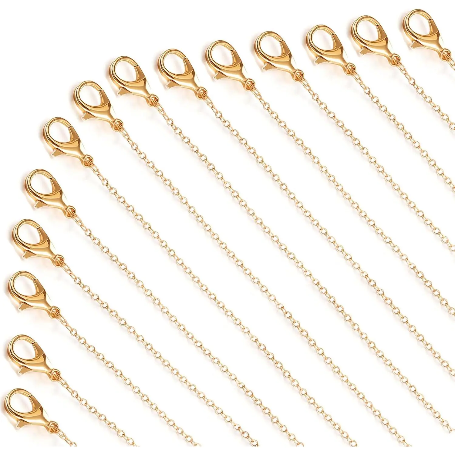 40 Pack Necklace Chains Bulk  and  Plated DIY  Link Chains for DIY  Making Supplies  Making Accessories (19 Inches)()