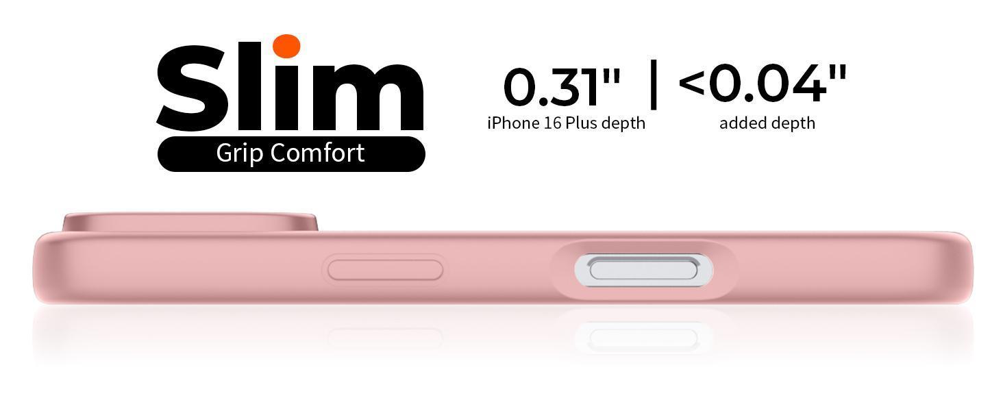 Designed for iPhone 16 Plus Case,Premium Liquid Silicone with [Soft Anti-Scratch Microfiber Lining][Upgraded Camera Protection] Slim Shockproof Phone Case for Men Women Girls,Rose Pink