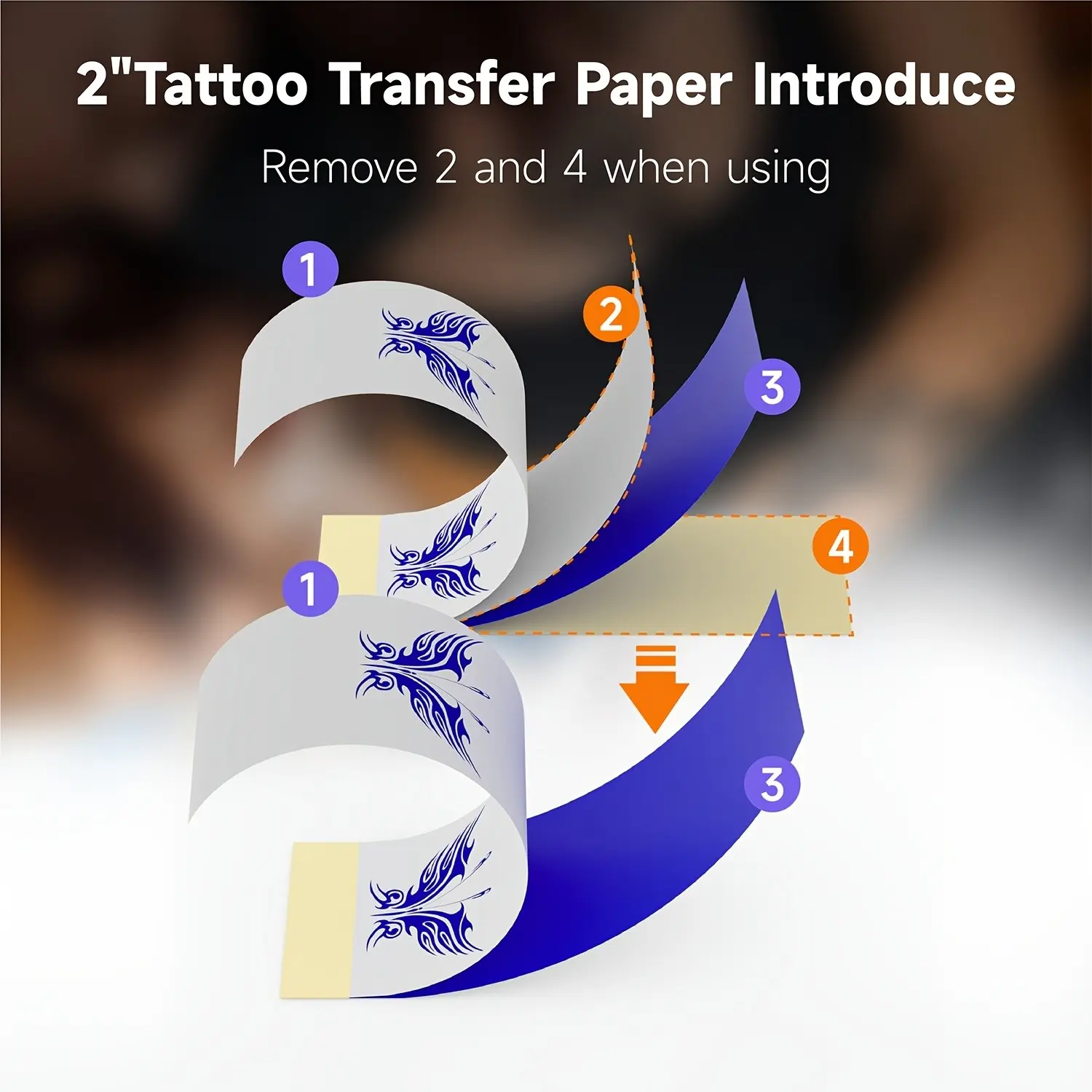 Hztz Mini Tattoo Transfer Paper, 20/50/100/200 Sheets, Compatible with C50 Printer, Professional HD, Small Tattoo Paper for Artists, Tattoo Supplies