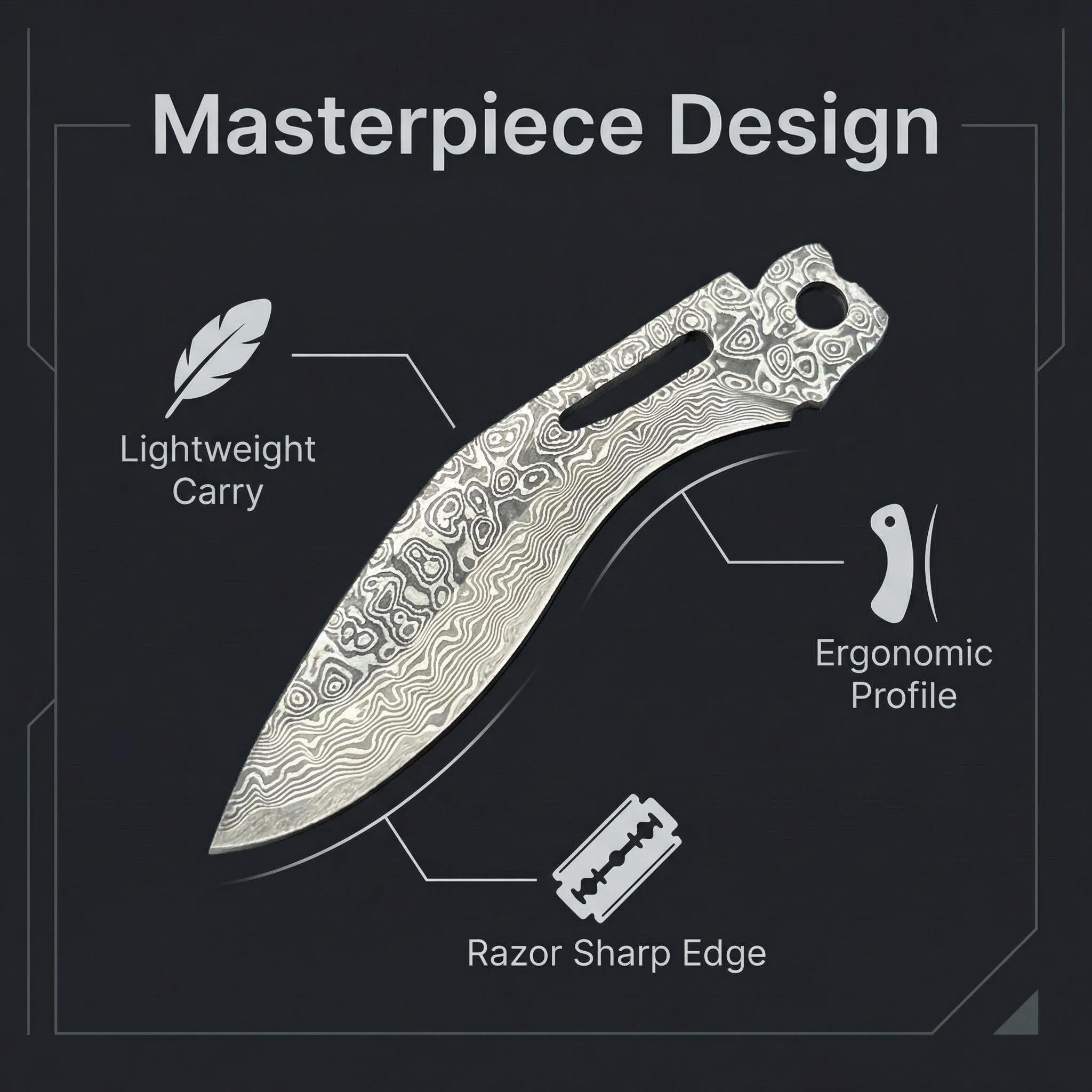 Premium VG10 Damascus Clip-Point Blades for Leatherman SURGE - MAIN KNIFE