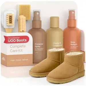 Suede Cleaning Kit Compatible for  Footwear - Sheepskin & Suede Gentle Cleaner and Conditioner, Protector , Odor Remover, Suede Stain Nap Eraser,  Brush Set for  Shoes