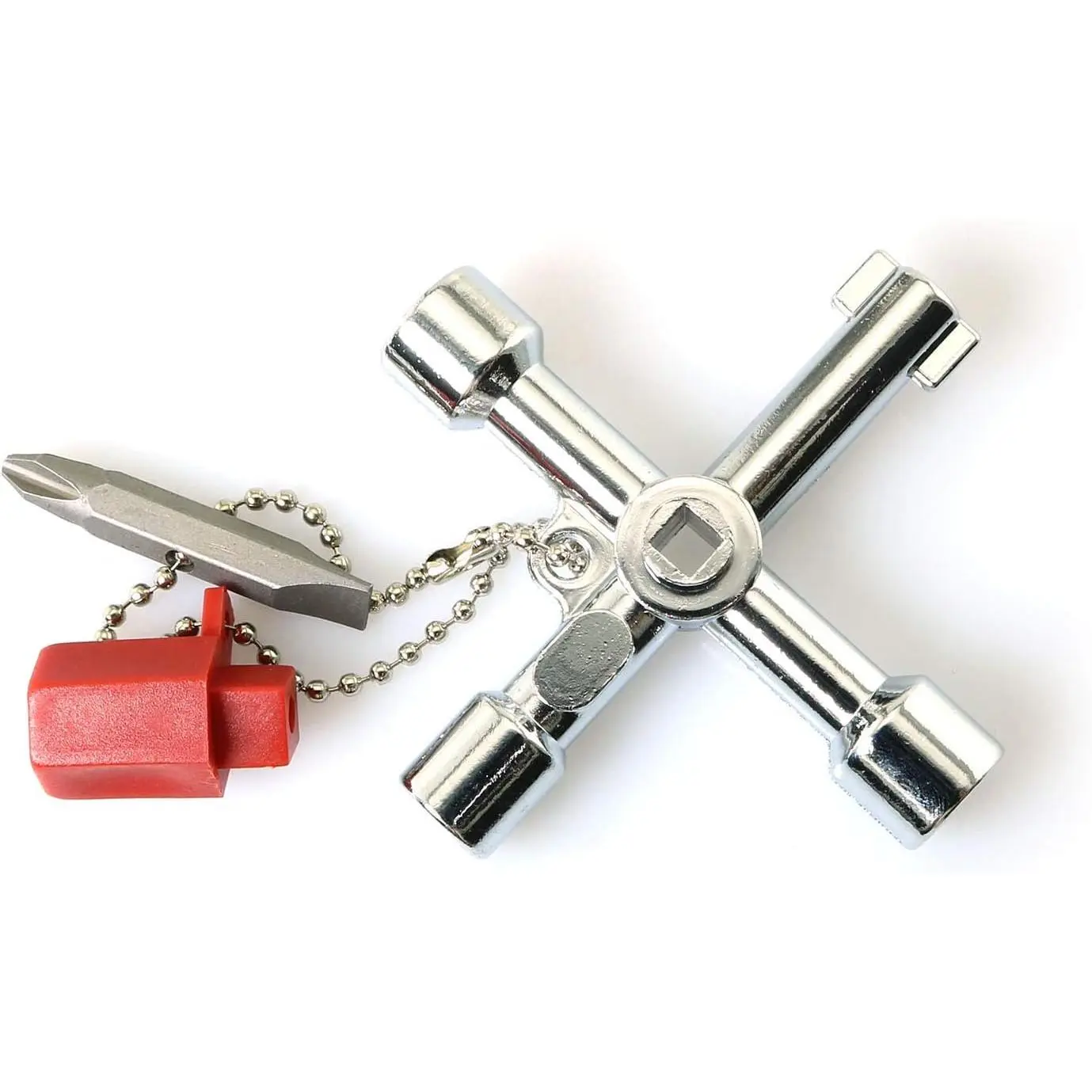 4 Way  Key Zinc Alloy Multifunction Triangle Wrench Key  Opening Key Plumbers Electricians Tool for Gas Electric Meter Cabinets Bleed Radiators