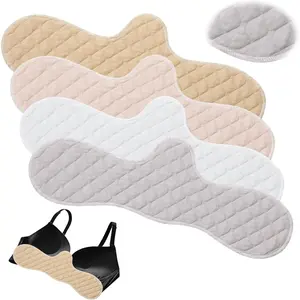 4 Pcs Bra Liners for Sweat, 80% Cotton and 20% Polyester Fiber, Reusable Washable Under Breast Sweat Absorber Pads