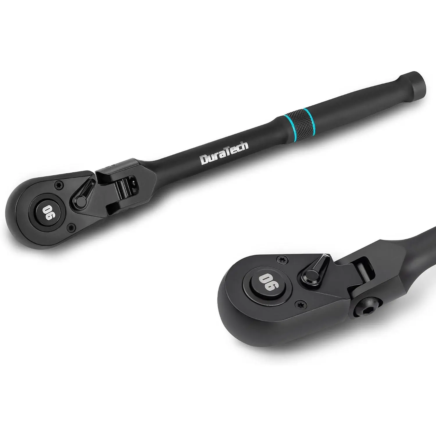 3/8-Inch Flex-Head Ratchet, 90-Tooth Quick-Release Ratchet Wrench |   Wrench with 180 °   Pivoting Head and 7-Position Setting, Reversible, CR-V Made, CR-MO Head, Black Mn Phosphate