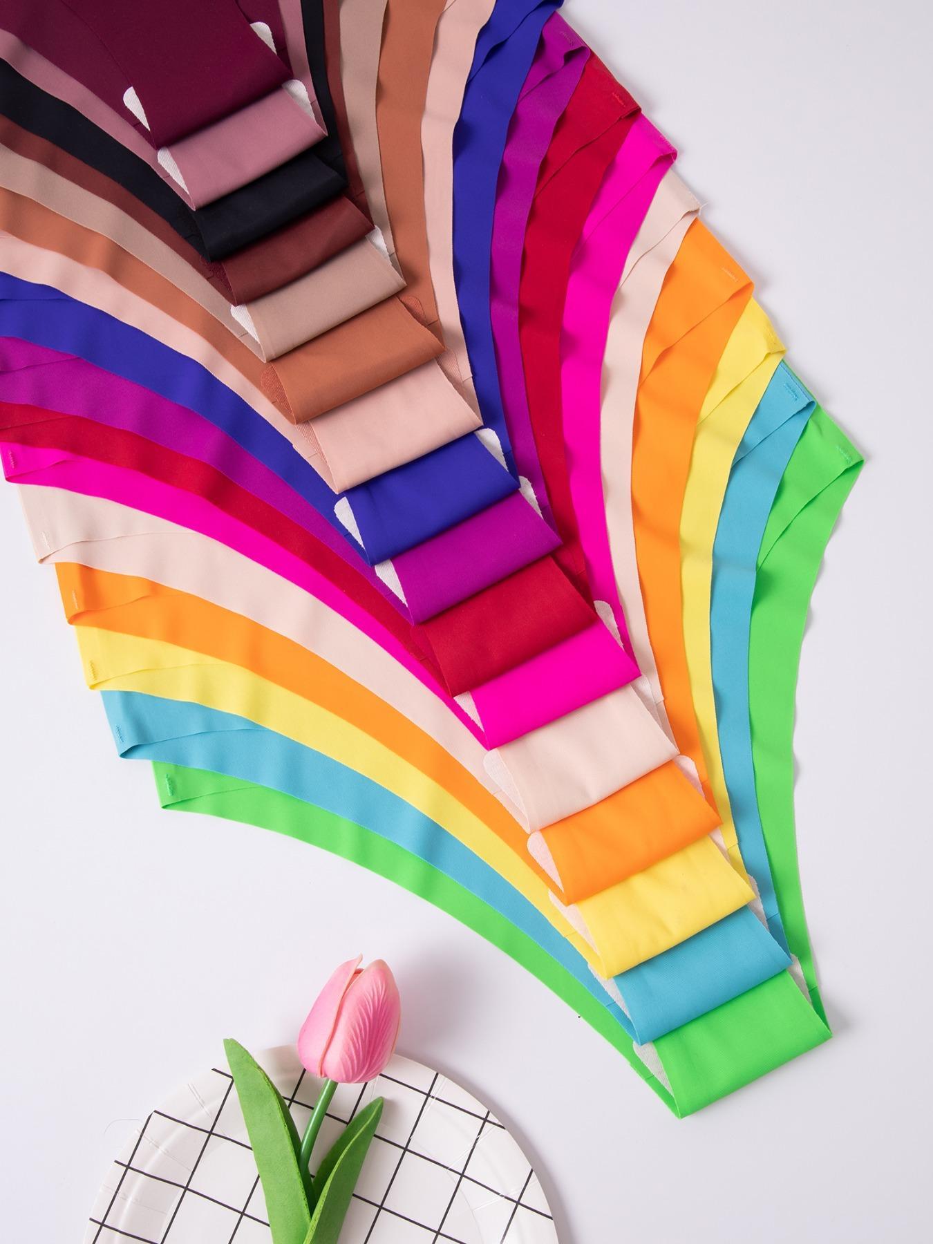 Women's Solid Color Seamless Thong, Soft Comfy Breathable Drop Waist Panty for Daily Wear, Ladies Underwear for All Seasons, Womenswear Basic