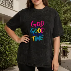 Women's Casual Cotton Graphic T-Shirt, Streetwear Style Top with 90s Hip-Hop Quote for Festival Wear