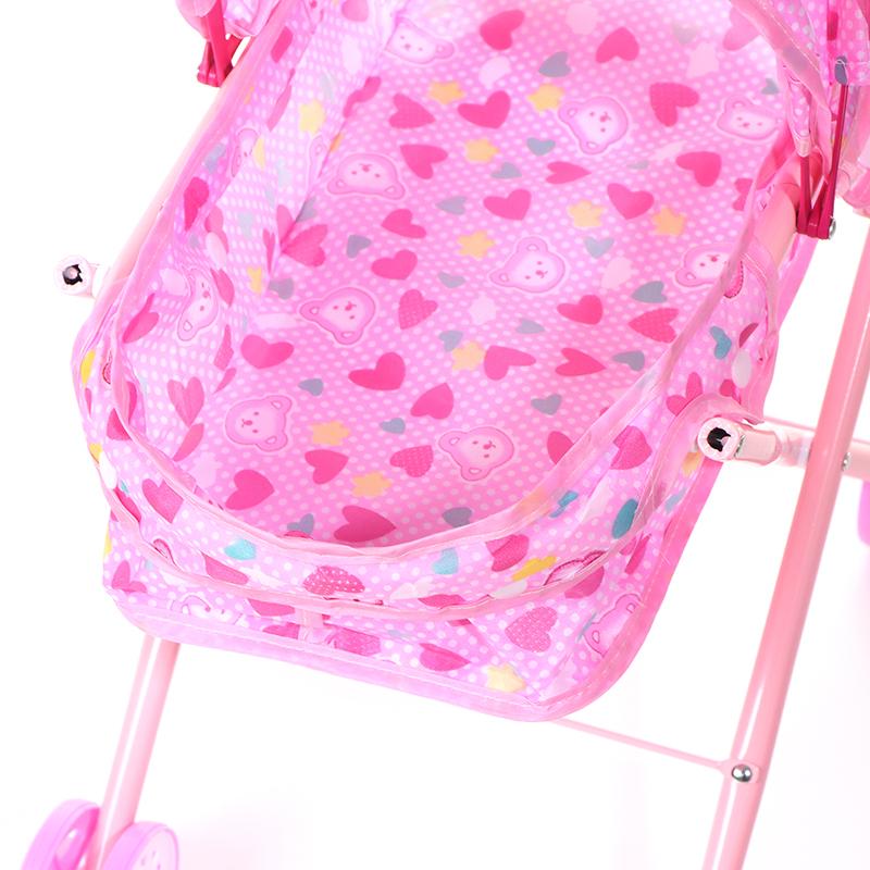 Simulation Doll Stroller Set Pink Baby Stroller Pretend Play Toys Rocking Chairs Swing Bed Dining Chair Doll House Accessories