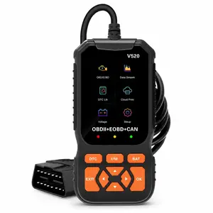 V520 Professional Obd2 Scanner, Engine Fault Detector, Code Reader, Battery Tester, Supports 10 Languages, for Trucks, Cars, Vans
