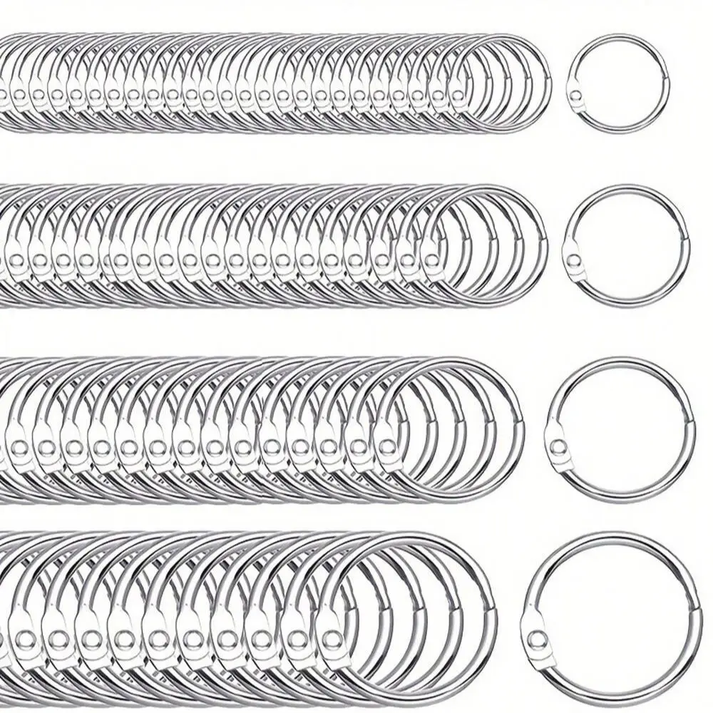 6/8/10 Pack Silver Color Metal Binder Hinges, Keychain Album Scrapbook Rings, Office Binder Clips, 15-45mm, Durable & Versatile