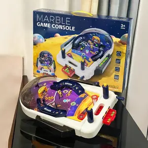 Space Pinball Machine, Tabletop Arcade Game with Obstacles, Pull-Rod Launcher, Flippers, 1-2 Player Mini Pinball for Kids, Education Puzzle Toys, Birthday Christmas Gifts