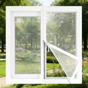 Zipper Self-Adhesive Mosquito Net, No Drilling Easy Installation, Breathable Ventilation Mesh Window Screen, Suitable for Bedroom, Living Room, Kitchen, Bathroom, Balcony Windows