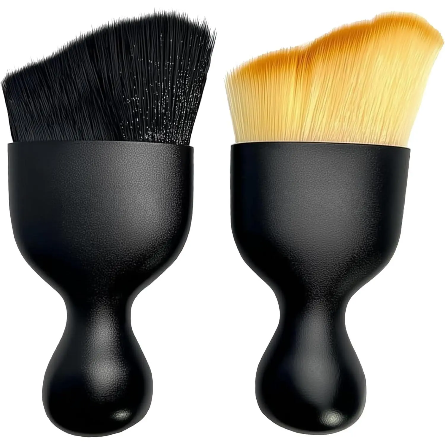 2 count  Interior Detailing Brush,  Detailing Supplies Soft Bristle Detailing Brush,  Interior Cleaning Tool, Auto Detailing Brush  Dashboard Cleaning Duster Brush (Black&Yellow)