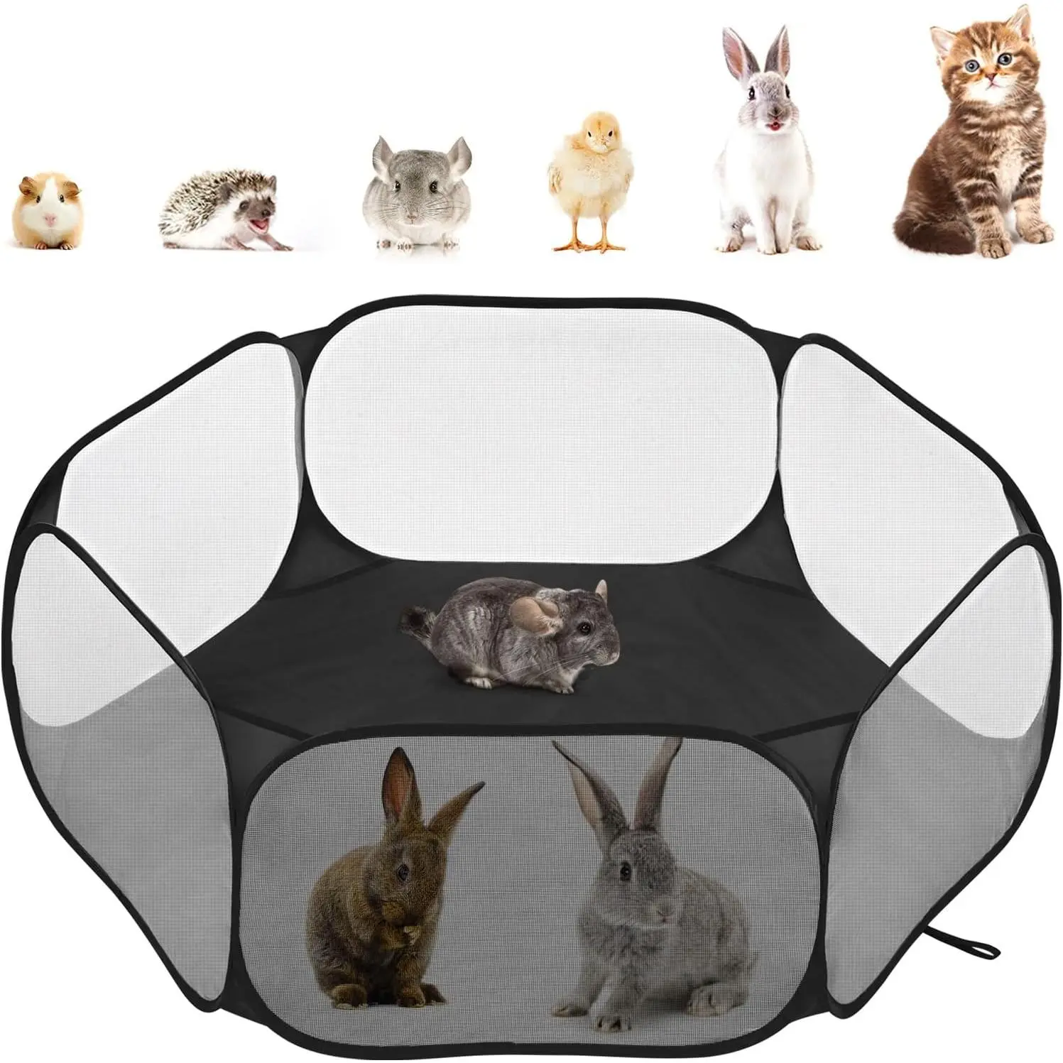 Small  Playpen, Black |  Small  Cage Tent,  Steel Wire Frame, Portable Outdoor