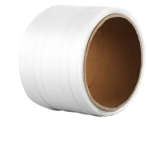 【DealsForYouDays】VEVOR Packaging Woven Cord Strapping Roll, 330' Lengthx 3/4" Widthx 0.03" Thickness, 1763 lbs Break Strength, Heavy Duty Banding Pallet Strap Coil, Portable Strong Banding Packing Straps, White