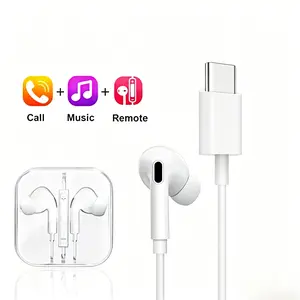 Original Type-C   volume  Wired Earphones in-Ear Earbuds HiFi Bass Type C   control   Headphones for Phone 15/16/17 Series headset