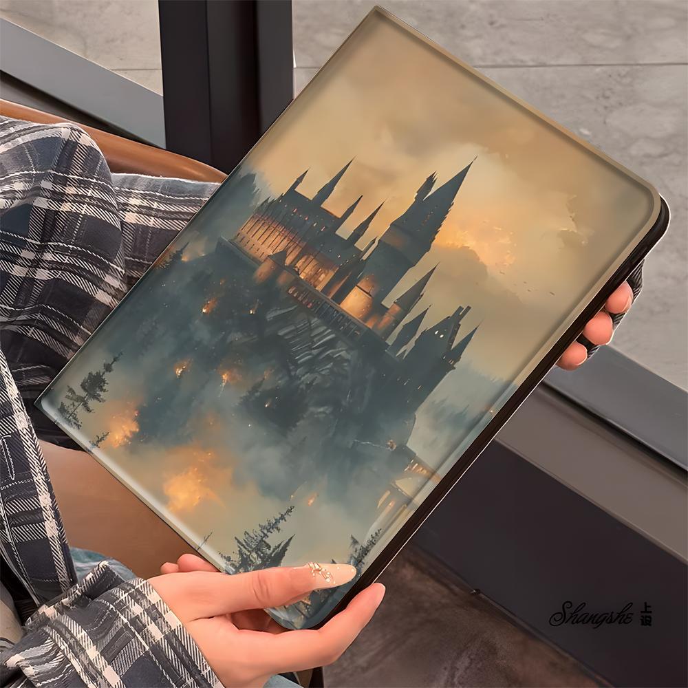 Hogwarts Castle Pattern Tablet Case, Tablet Casing, Full Body Shockproof Tablet Protective Cover with Pen Slot, Tablet Accessories Compatible with iPad, Ipad Covers
