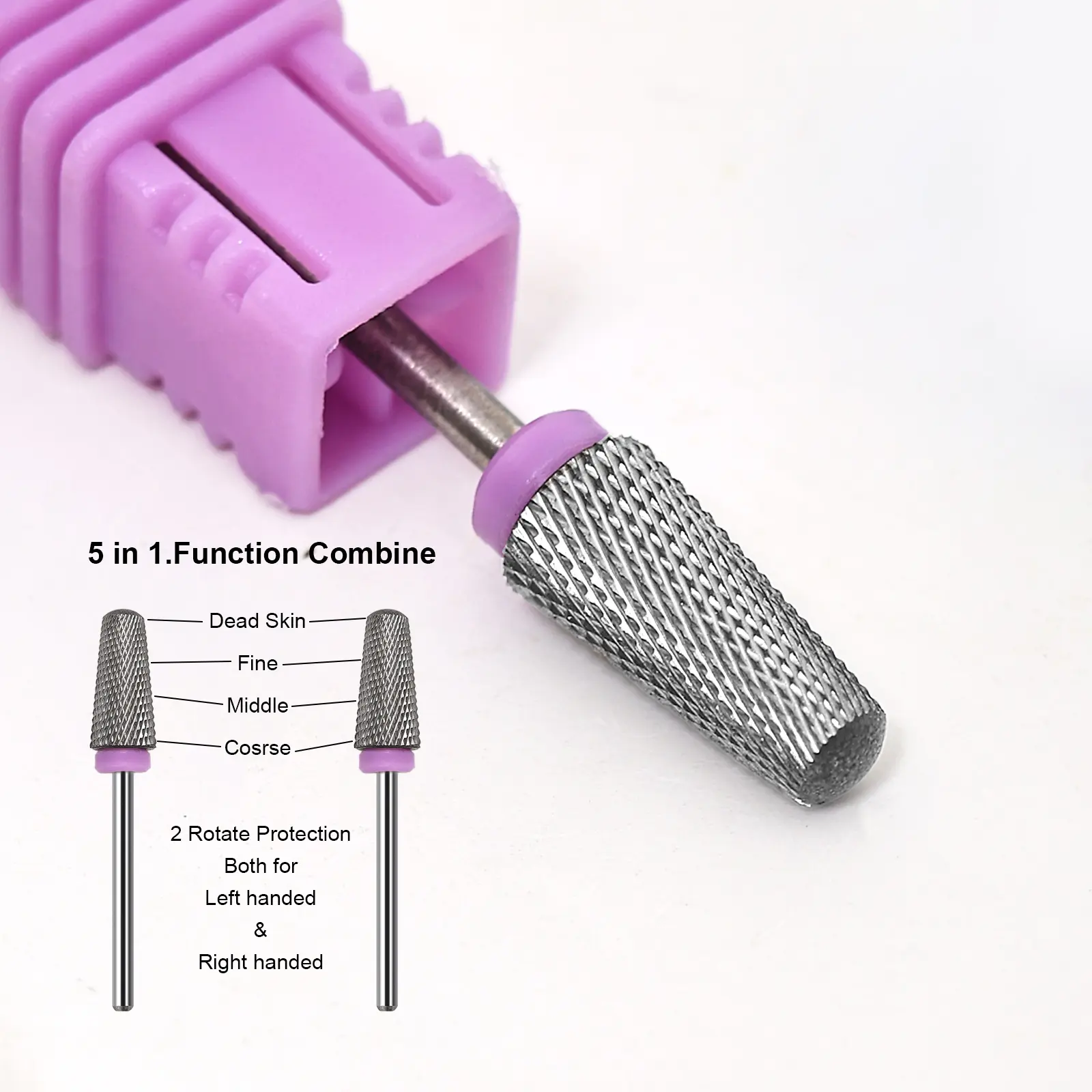 1Pc Nail Removal Tool, Tungsten Carbide Carbide Bit for Electric Nail Drill, Nail Drill Bit Rounded Top Manicure Head, Two-Way Rotation for Quick Nail Removal, Shaping, Cuticle Removal, and Nail Grinding, Nail Art Tool