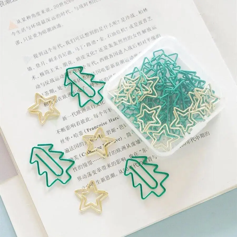 Kawaii 10pcs/lot Strawberry Lemon Carrot Metal Paper Clip Christmas Song Decorative Bookmark Binder Clips Stationery