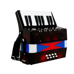 17-Key 8 Bass 104-Accordion (dark Coffee + Dots), Musical Instrument, Portable Design, Ideal for Beginners & Enthusiasts