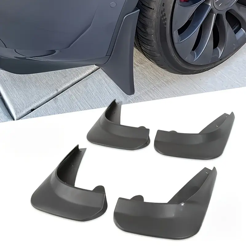 Universal Small Car Mud Guards Set, 5-Piece Kit with 4 Panels and 1 Wrench, Heavy Splash Proof, All-Weather Durable, Fits Cars and Suvs