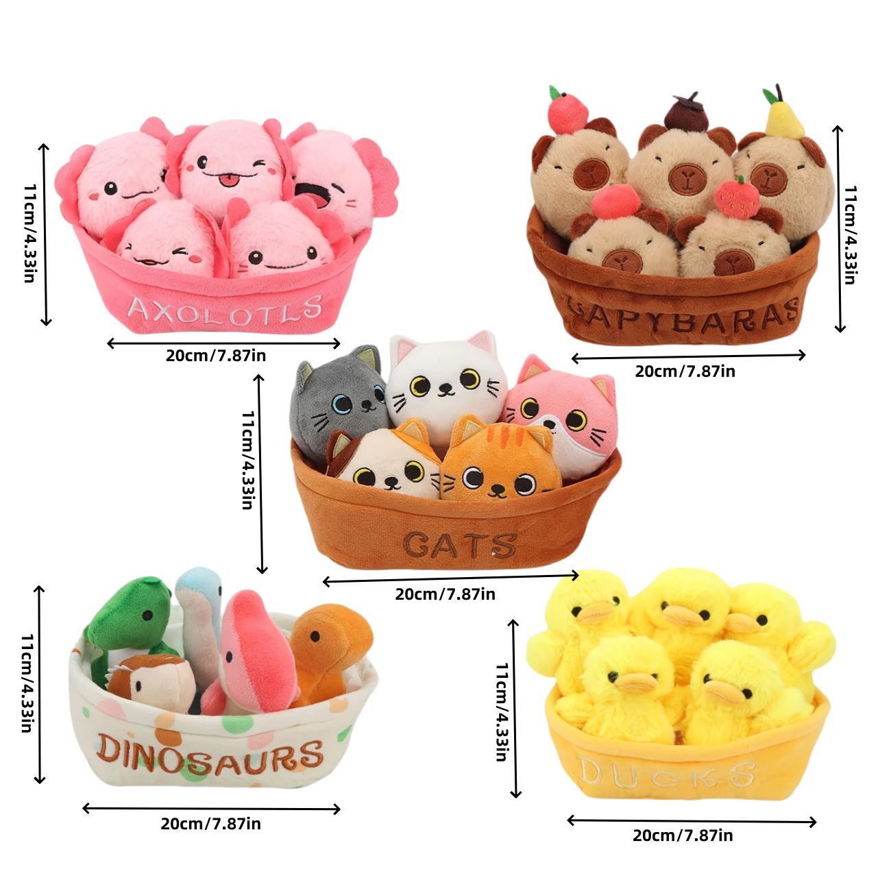 Emotion Support Stuffed Animal Plush Toy, 6 Counts Cute Animal Plush Toy, Birthday Gifts, Cuddly Stuffed Animal, Soft Stuffed Animal