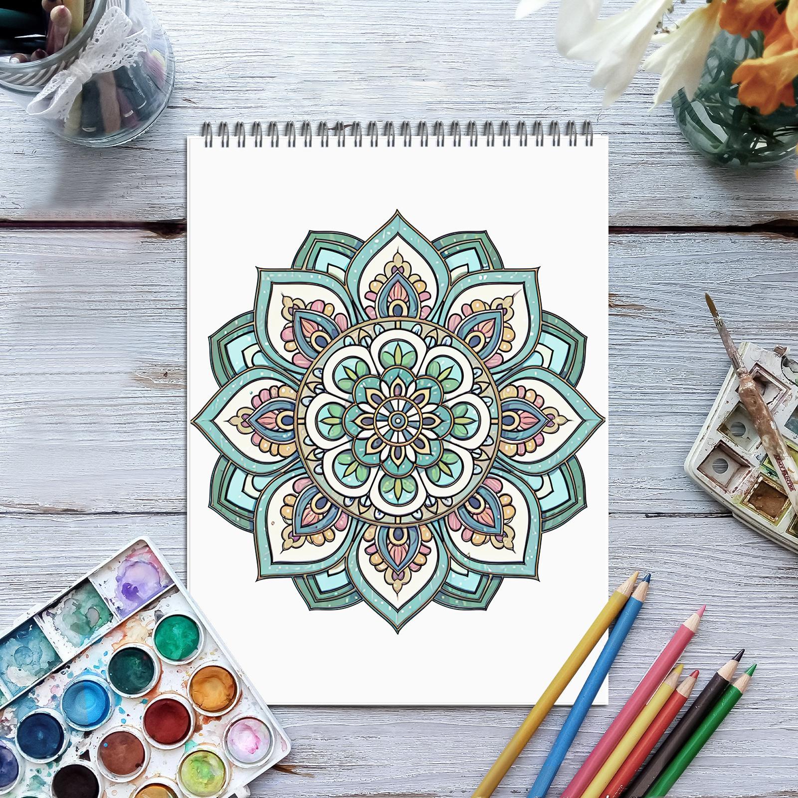 Regular Mandala Theme Coloring Painting, Diy Decorative Painting, Delicate Closed-loop Design Pattern Layered From The Inside To The Outside, Perfect Gift