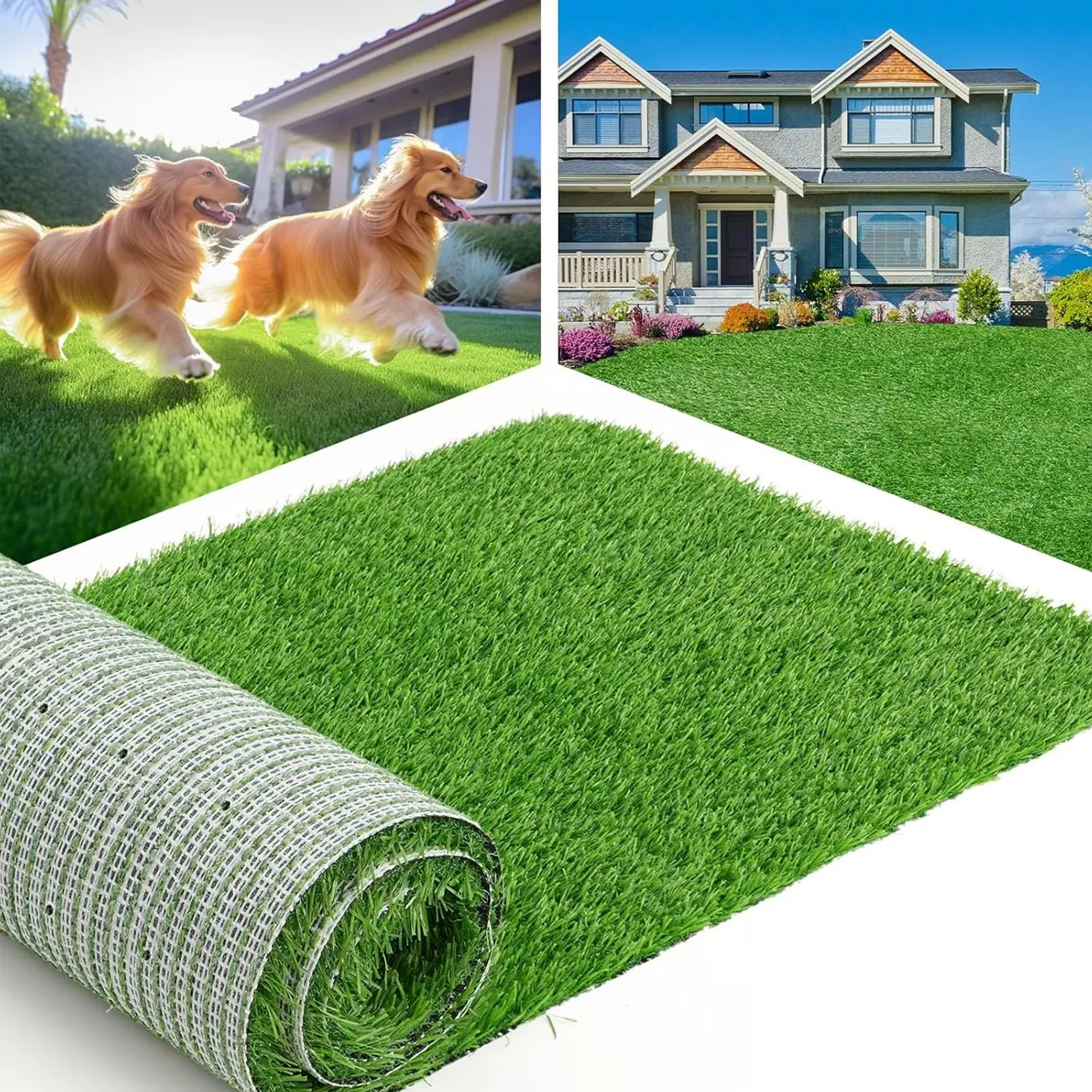 Artificial Grass Carpet, Plastic Lawn Mat, Interlocking Rug, Roof Installation, Landscape Greening, Durable Synthetic Turf
