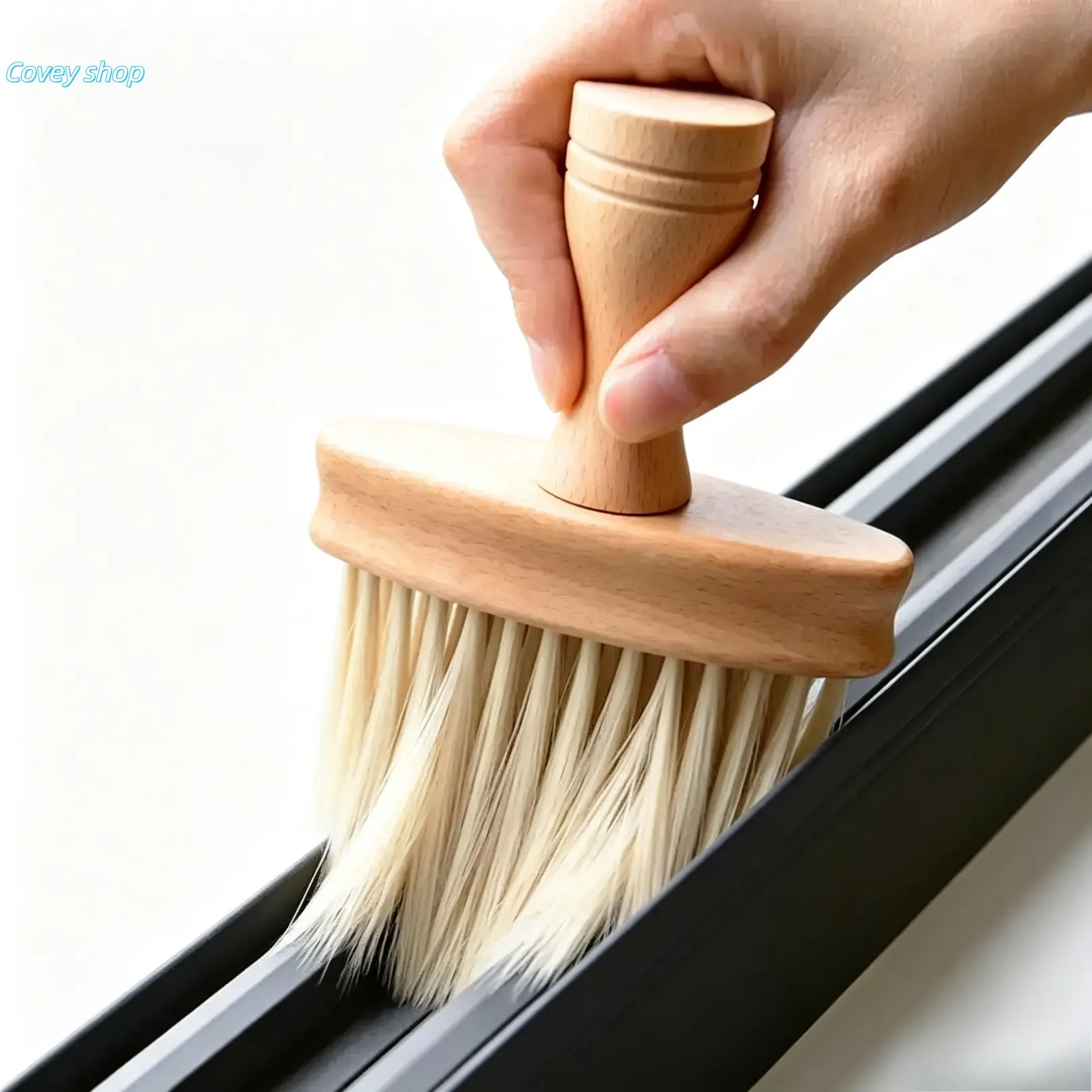 Wooden Handle Crevice Cleaning Brush, Multipurpose Soft Bristle Dust Brush, Compact Household Accessory For Window Tracks, Kitchen Countertops And Bathroom Gap Cleaning