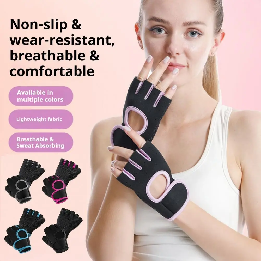 2pcs Half Finger Sports Gloves, Anti-Slip Fingerless Gloves, Adjustable for Men Women, Ideal for Dumbbell Weightlifting Workout