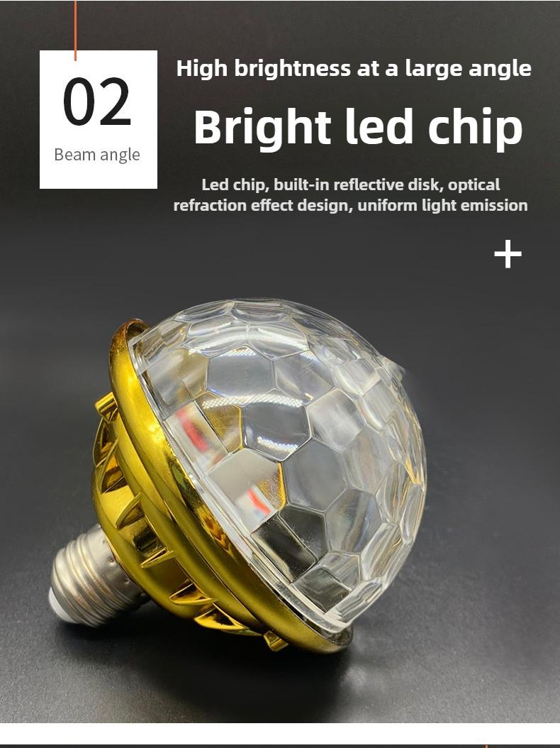Indoor Atmosphere Light Colorful Golden Magic Ball - KTV Atmosphere Light Colorful Rotating Color Light Universal E27 Screw Mouth Light Bulb Flash Rotating Magic Ball Light,Christmas Indoor Ambient Light