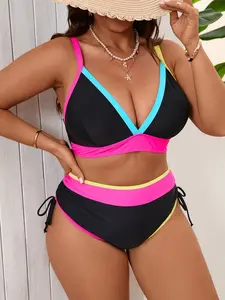 2026 New Women's Fashion Comfortable Slimming Tie Dye Bikini Set, High Waist Wireless Loose-Fit, All Seasons Beachwear
